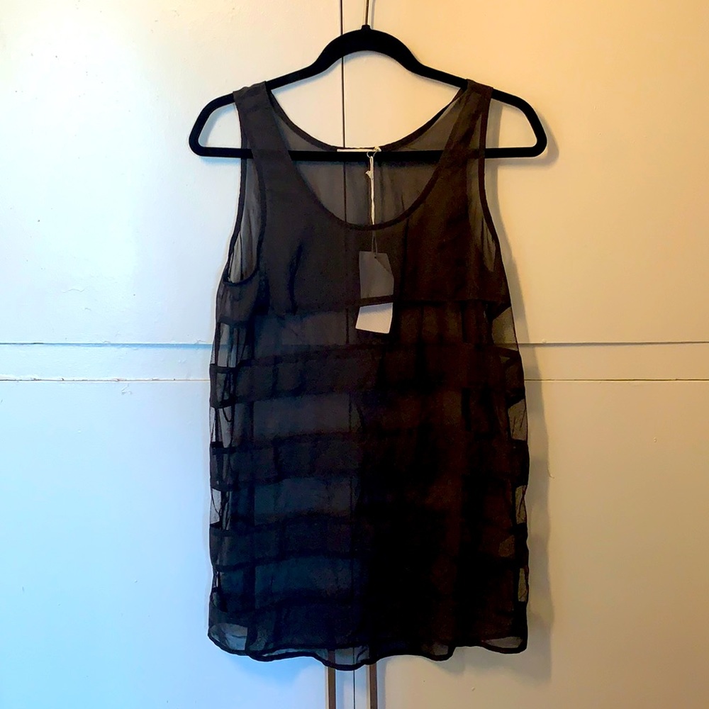 Lush medium black sheer tank top - never worn